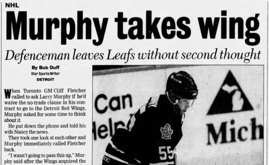 Larry Murphy: I never asked out of Toronto